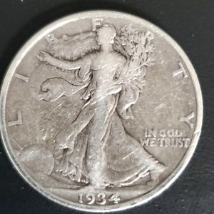 1934 walking liberty silver half dollar